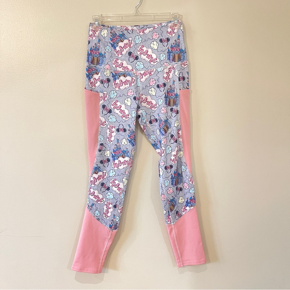 High-Waist Pink & Multi-Print Leggings